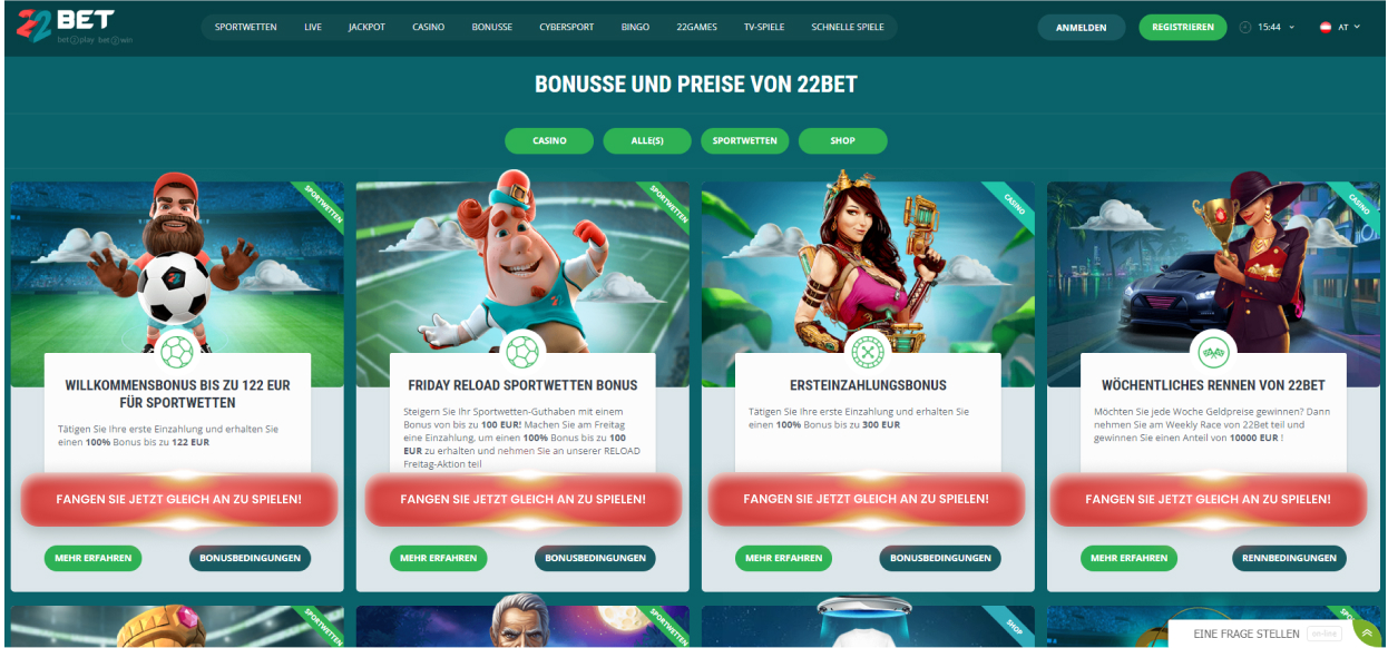 22bet Casino-Promotions